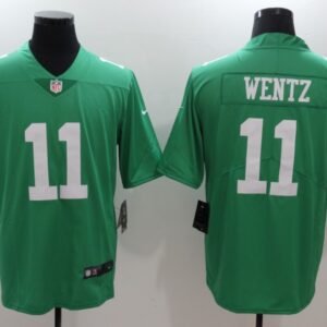 philadelphia eagles 11 carson wentz football jersey legend apple green