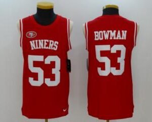 san francisco 49ers 53 navorro bowman football jersey vest legend red