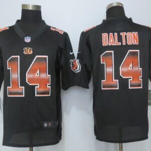 cincinnati bengals 14 andy dalton black strobe limited jersey