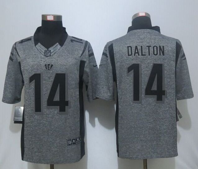 cincinnati bengals 14 andy dalton stitched gridiron gray limited jersey