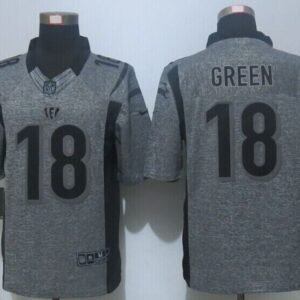 cincinnati bengals 18 a.j. green stitched gridiron gray limited jersey